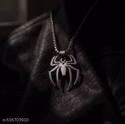 Trendy Spider Necklace with stainless steel chain for men and boys