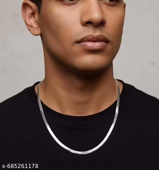 Silver-Tone Flat Snake Chain